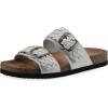 imageWHITE MOUNTAIN Womens Hey Hey Braided DoubleBuckle Signature ComfortMolded Footbed SandalWhiteLeather