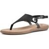 imageWHITE MOUNTAIN Womens London Flat SandalBlackGlitterFab