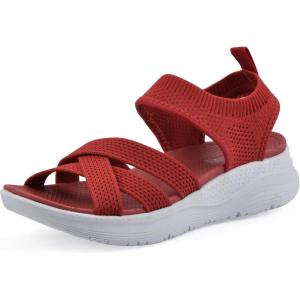 imageWHITE MOUNTAIN Fom Recovery Womens Charry Strappy SlipOn SandalCruella Red Fabric