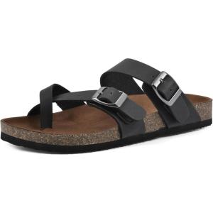 imageWHITE MOUNTAIN Girls Gracie Flat SandalBlackLeather