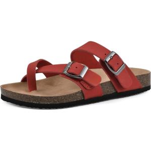 imageWHITE MOUNTAIN Girls Gracie Flat SandalRedLeather