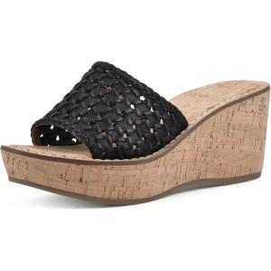 imageWHITE MOUNTAIN Womens Charges Woven Wedge SandalBlackBurnSmooth