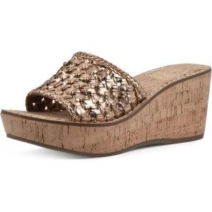 imageWHITE MOUNTAIN Womens Charges Woven Wedge SandalRosegoldMetSmooth