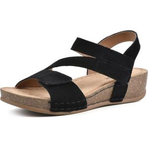 imageWHITE MOUNTAIN Womens Fern Wedge SandalBlackSuede