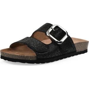 imageWHITE MOUNTAIN Womens Granitas DoubleStrap Signature ComfortMolded Footbed SandalBlackSuede