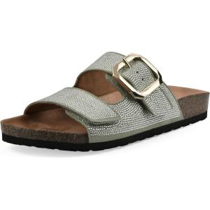 imageWHITE MOUNTAIN Womens Granitas DoubleStrap Signature ComfortMolded Footbed SandalSage GreenSuede