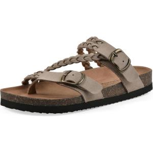 imageWHITE MOUNTAIN Womens Haziest Braided Signature ComfortMolded Footbed SandalSandal WoodSuede