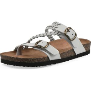 imageWHITE MOUNTAIN Womens Haziest Braided Signature ComfortMolded Footbed SandalWhiteLeather