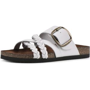 imageWHITE MOUNTAIN Womens Healing Footbed SandalWhiteLeather