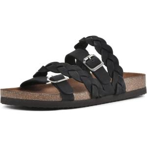 imageWHITE MOUNTAIN Womens Holland Signature Comfort Molded Braided Footbed SandalBlackNubuck