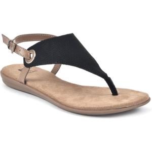 imageWHITE MOUNTAIN Womens London Flat SandalBlackHc Smooth