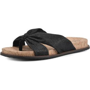 imageWHITE MOUNTAIN Womens Malanga Flat SandalBlackGlitterFab