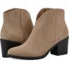 imageWHITE MOUNTAIN Womens Tattle Block Heeled Western Ankle BootieBeachwoodSuede