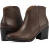 imageWHITE MOUNTAIN Womens Tattle Block Heeled Western Ankle BootieBrownLeather