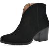 imageWHITE MOUNTAIN Womens Tattle Block Heeled Western Ankle BootieBlackSuede