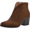 imageWHITE MOUNTAIN Womens Tattle Block Heeled Western Ankle BootieHazelSuede