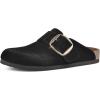 imageWHITE MOUNTAIN Womens Shoes Big Easy Clog FootbedBlackSuede