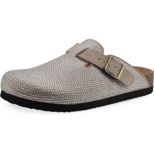 imageWHITE MOUNTAIN Bellamy ComfortMolded Footbed ClogSandal Wood Suede