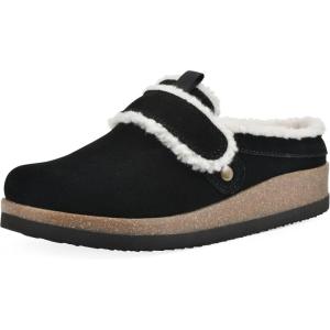 imageWHITE MOUNTAIN Womens Baylen Faux Fur Footbed ClogBlackSuedeFaux Fur