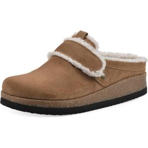 imageWHITE MOUNTAIN Womens Baylen Faux Fur Footbed ClogChestnutSuedeFaux Fur