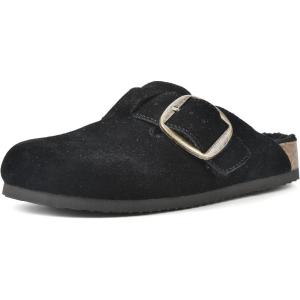 imageWHITE MOUNTAIN Womens Shoes Big Sur Clog FootbedBlackSuede WFur