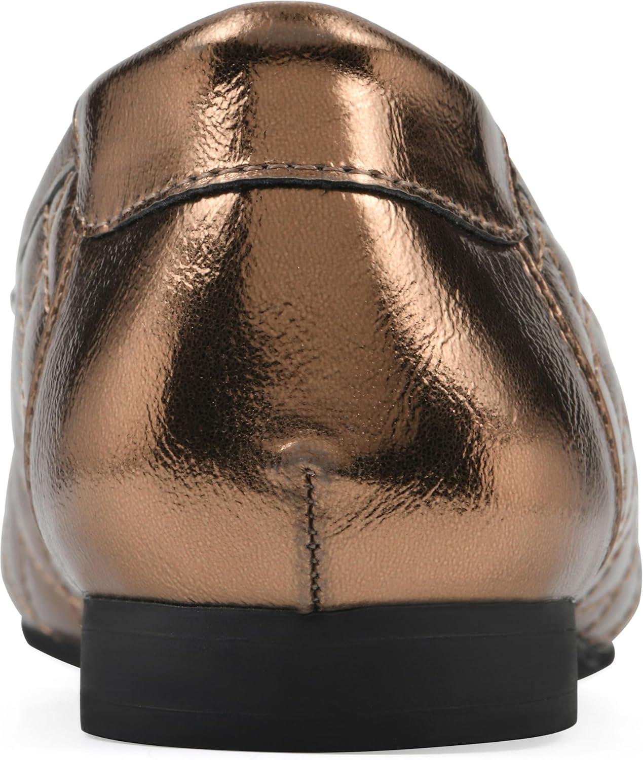 imageWHITE MOUNTAIN Womens Bocah Diamond Quilted Cap Toe Ballet FlatBronze Metallic