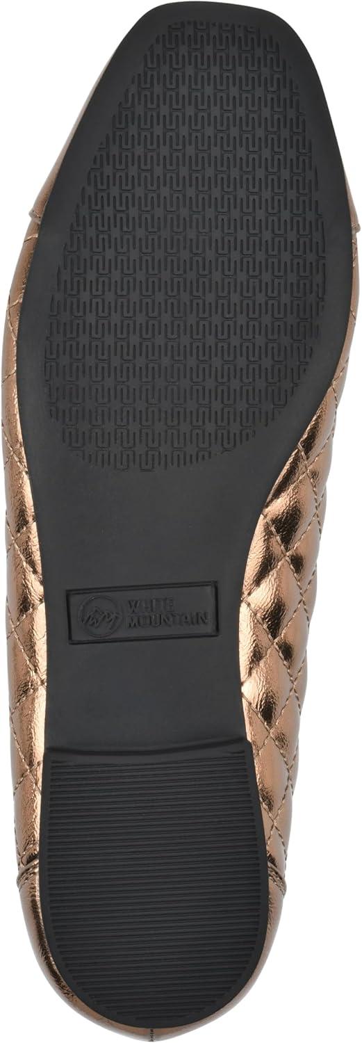imageWHITE MOUNTAIN Womens Bocah Diamond Quilted Cap Toe Ballet FlatBronze Metallic