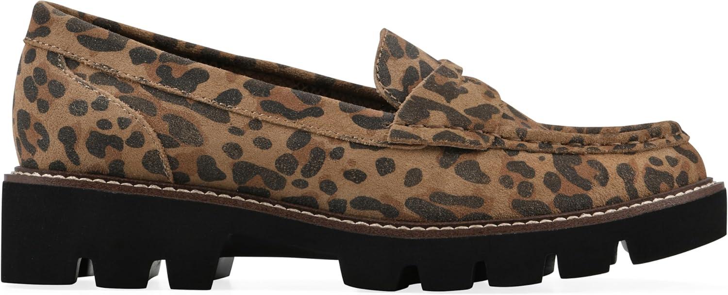 imageWHITE MOUNTAIN Womens Gunner Penny LoaferBrown Leopard Suede
