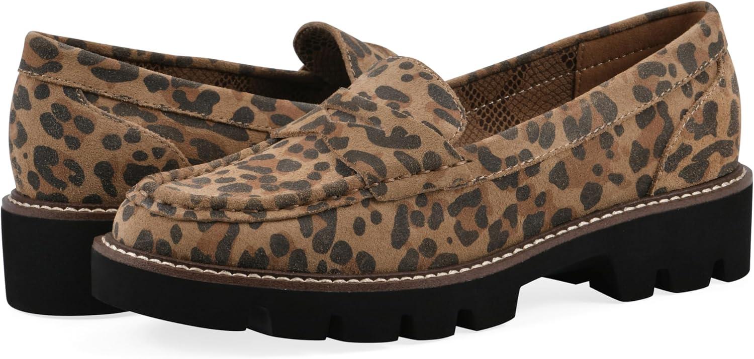 imageWHITE MOUNTAIN Womens Gunner Penny LoaferBrown Leopard Suede