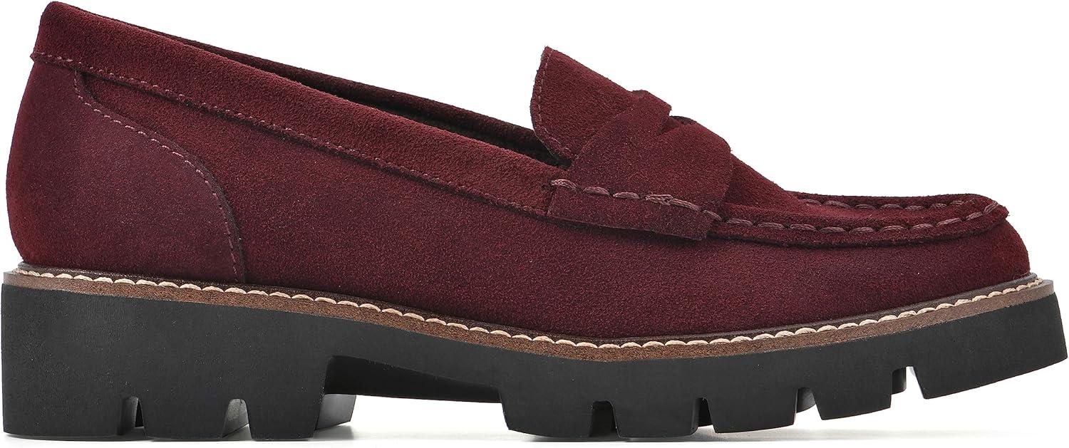 imageWHITE MOUNTAIN Womens Gunner Penny LoaferWineSuede