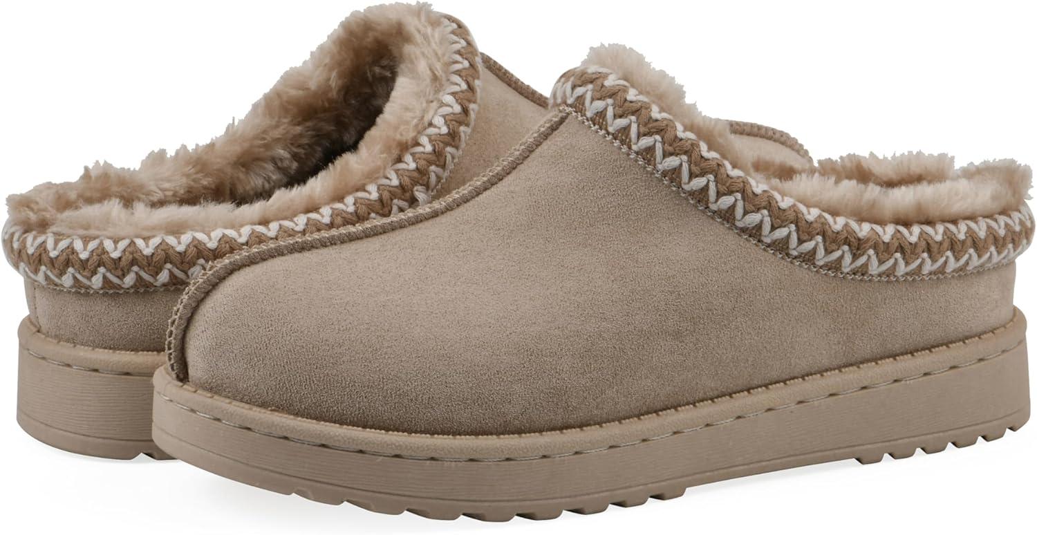 imageWHITE MOUNTAIN Womens Icebin Faux Fur Slipper ClogDkbeigeFabric