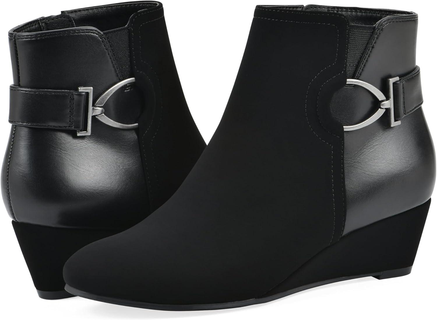 imageWhite Mountain Womens Chaise Wedge Ankle BootieBlack