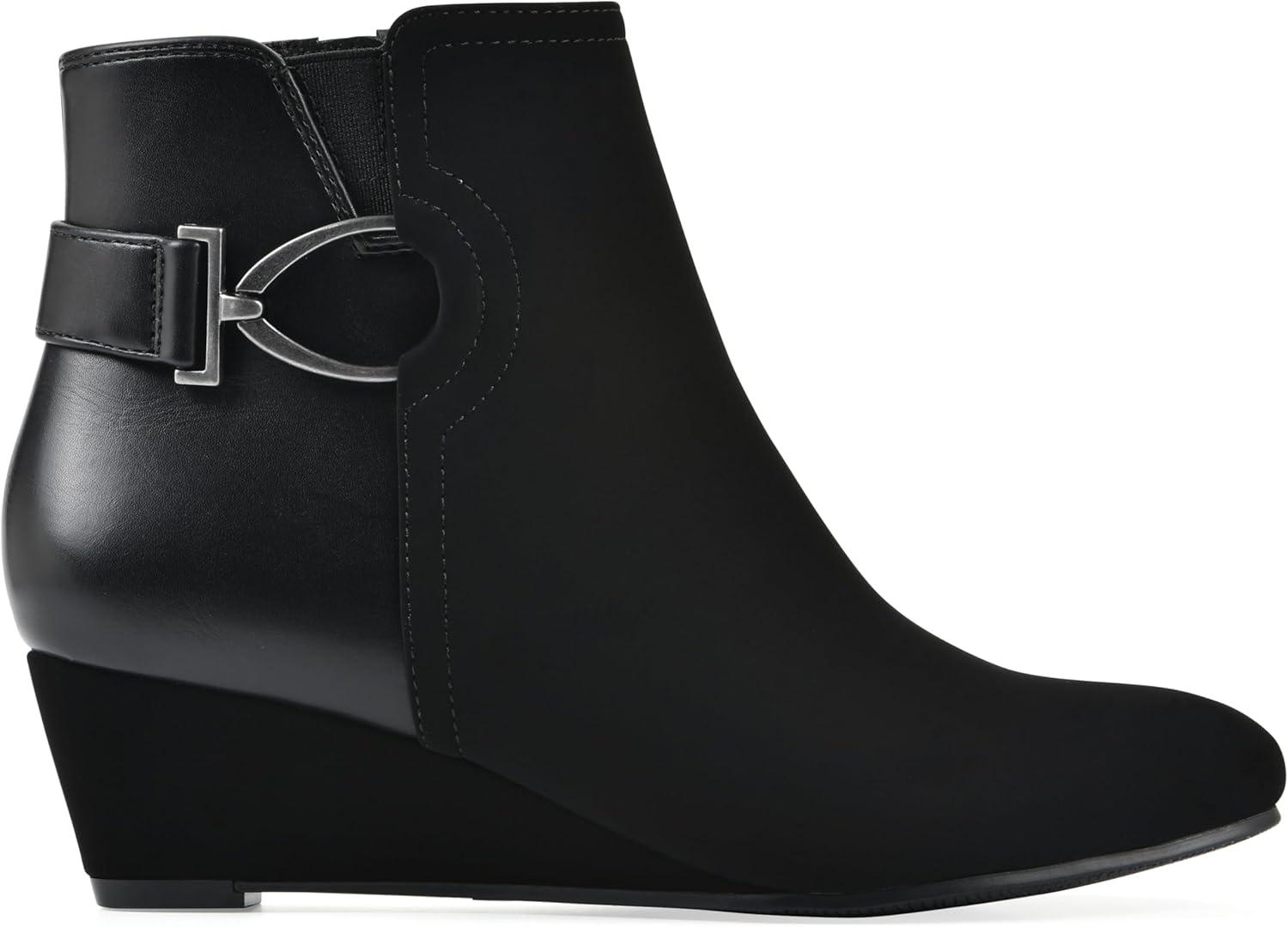 imageWhite Mountain Womens Chaise Wedge Ankle BootieBlack
