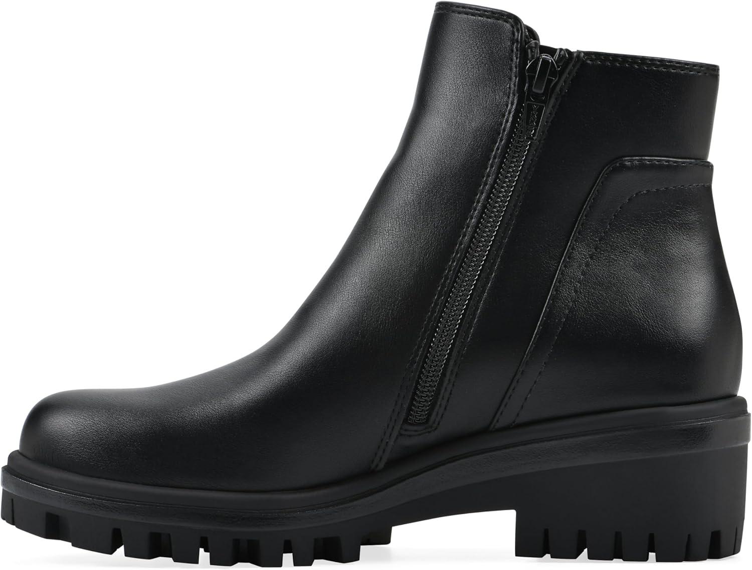 imageWhite Mountain Womens Tahj Lug Sole BootieBlack Faux Leather