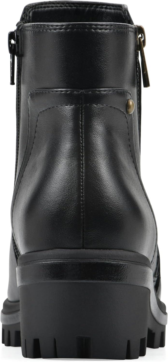 imageWhite Mountain Womens Tahj Lug Sole BootieBlack Faux Leather