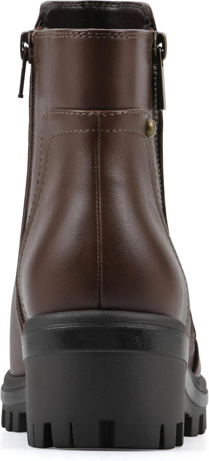 imageWhite Mountain Womens Tahj Lug Sole BootieMocha Faux Leather