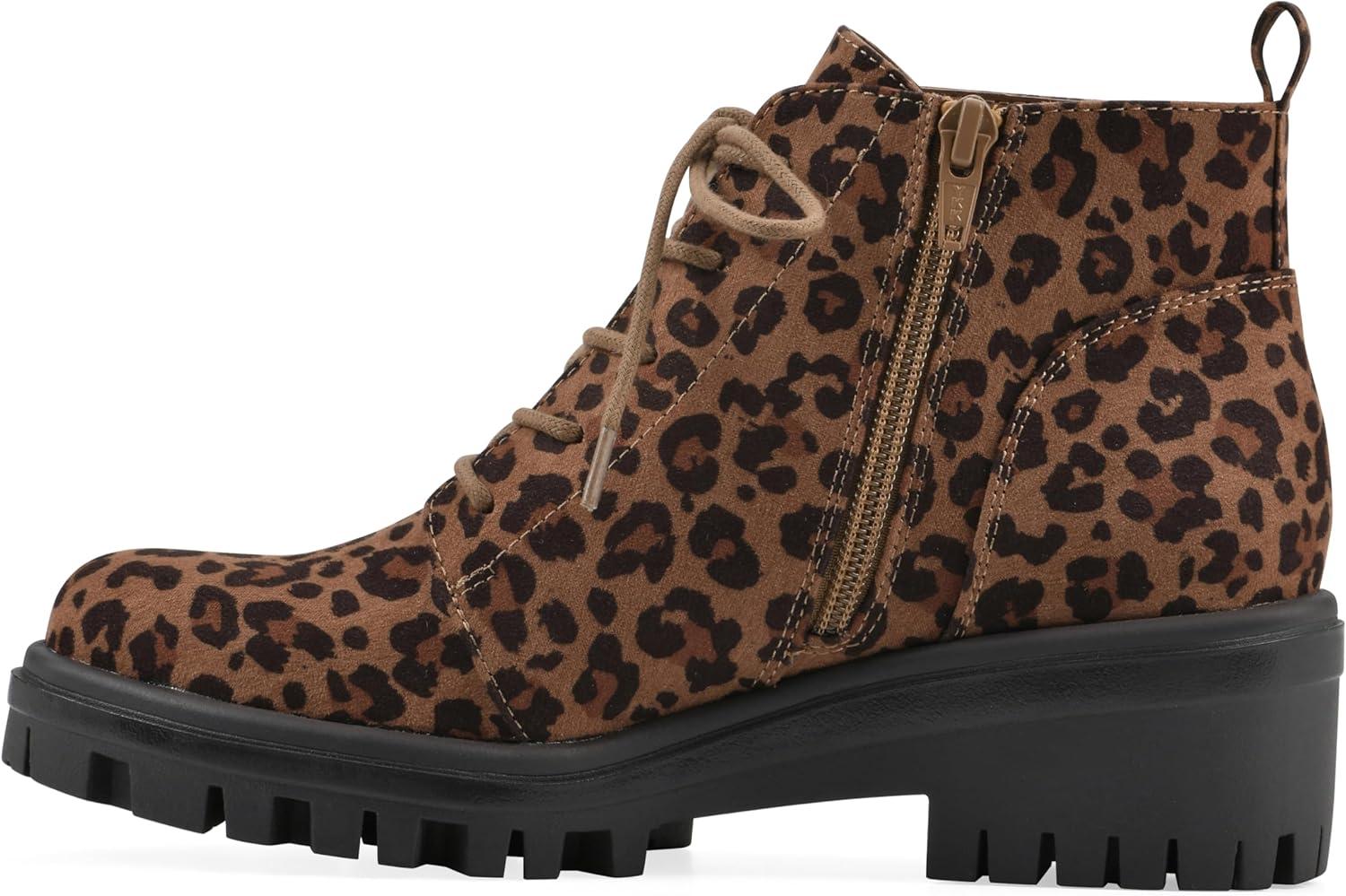 imageWhite Mountain Womens Tariq Lug Sole LaceUp BootieBrown Leopard