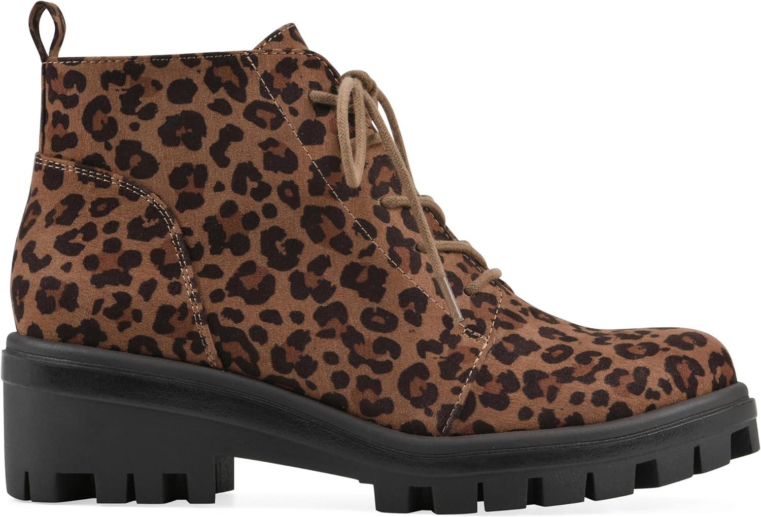 imageWhite Mountain Womens Tariq Lug Sole LaceUp BootieBrown Leopard