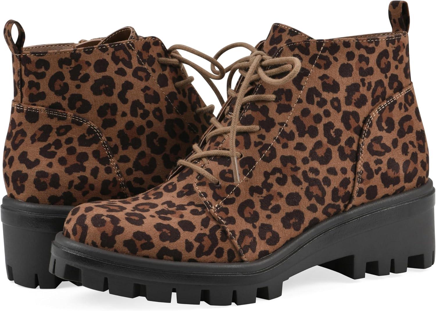 imageWhite Mountain Womens Tariq Lug Sole LaceUp BootieBrown Leopard