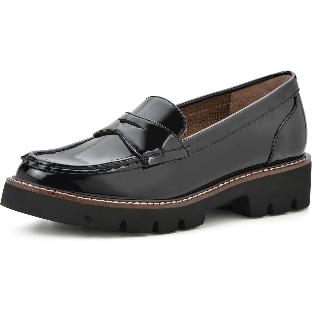 imageWHITE MOUNTAIN Womens Gunner Penny LoaferBlackPatent