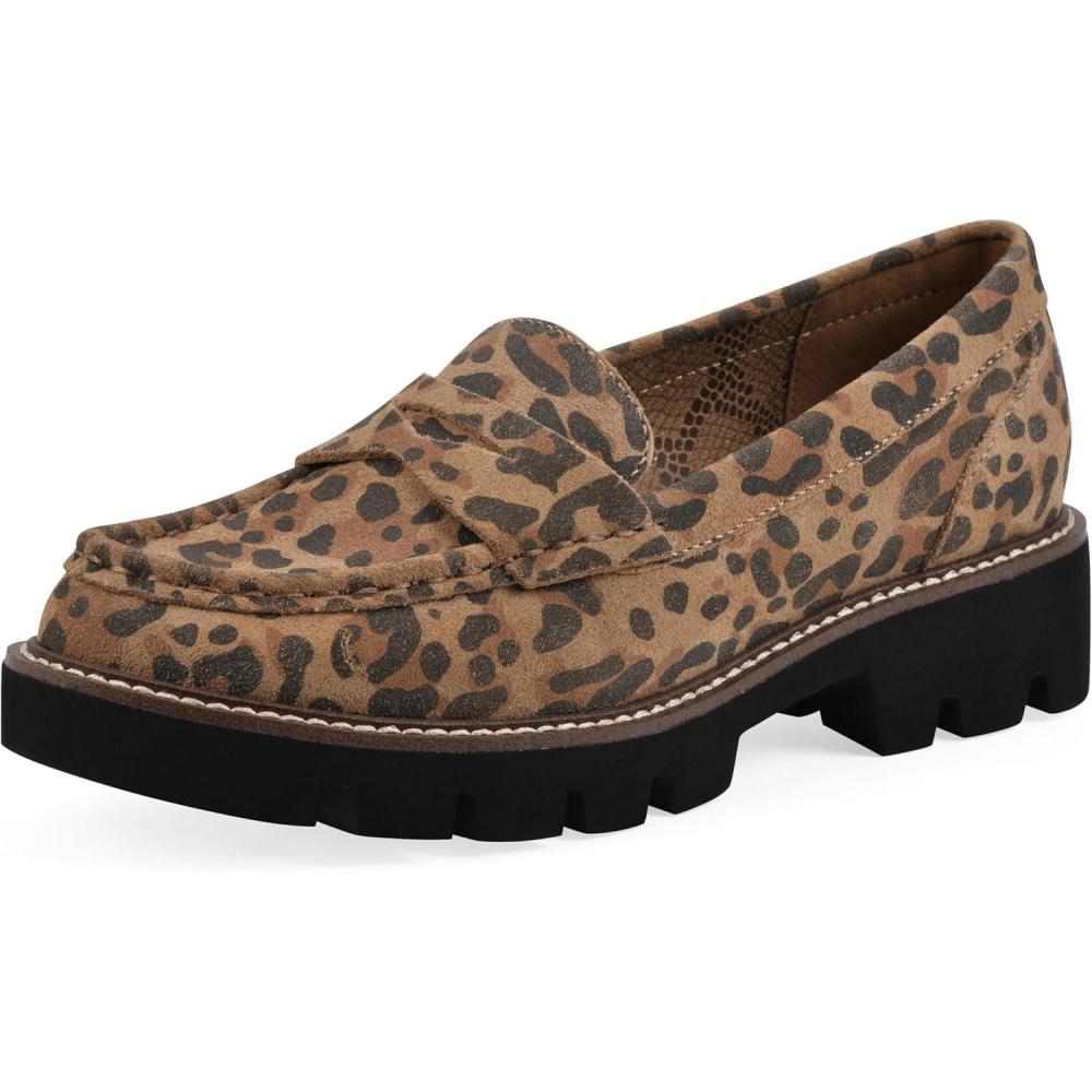 imageWHITE MOUNTAIN Womens Gunner Penny LoaferBrown Leopard Suede