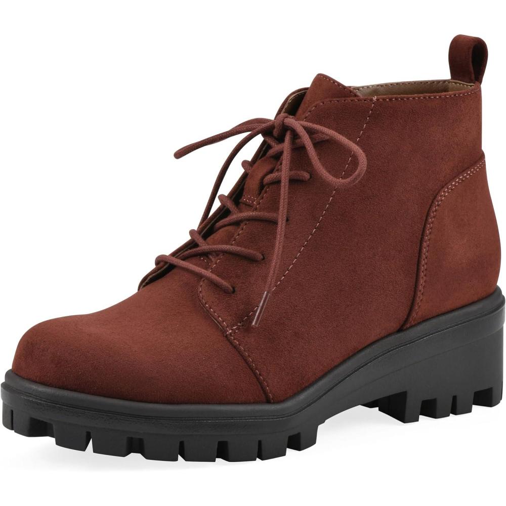 imageWhite Mountain Womens Tariq Lug Sole LaceUp BootieRust