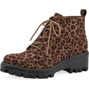 imageWhite Mountain Womens Tariq Lug Sole LaceUp BootieBrown Leopard