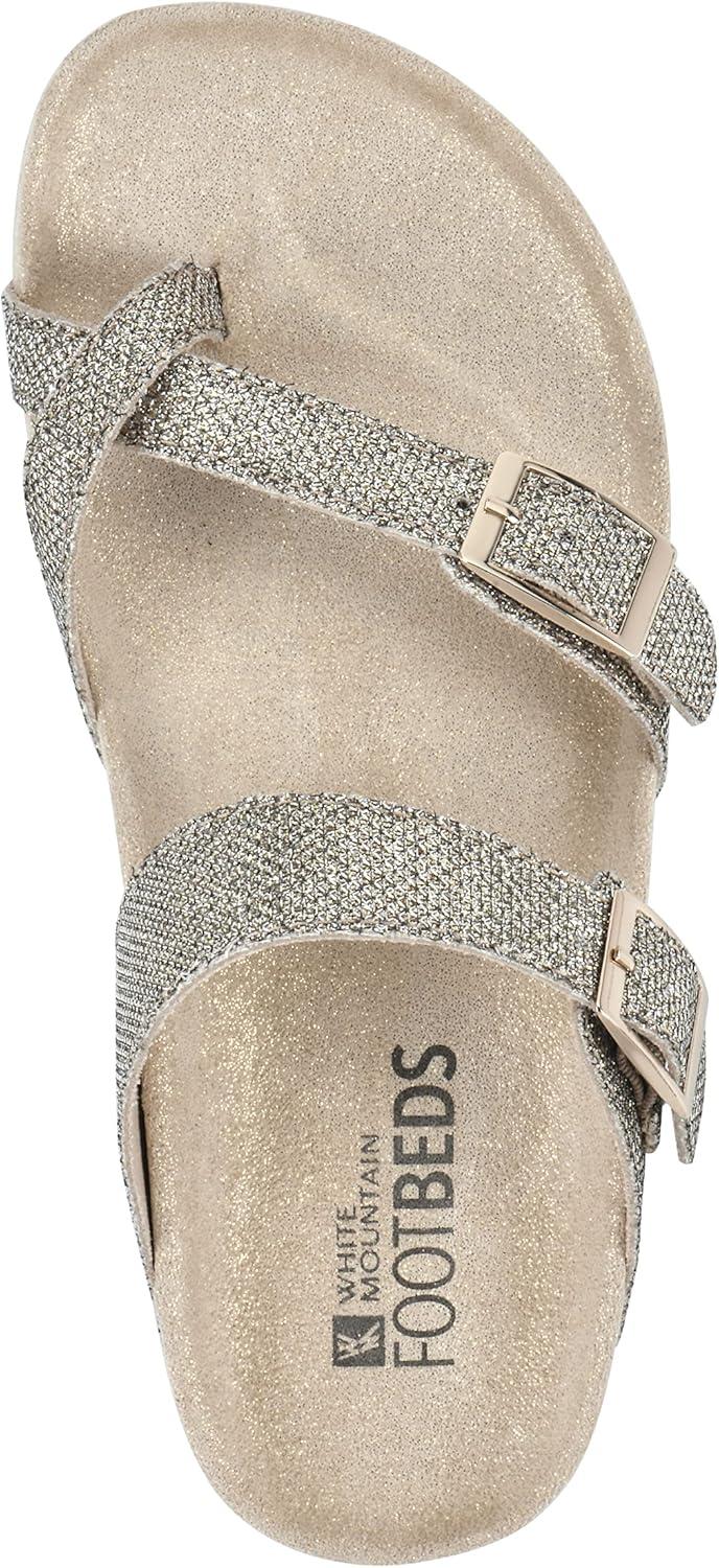 imageWHITE MOUNTAIN Gracie Signature ComfortMolded Footbed SandalGoldGlitterFab