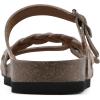 imageWHITE MOUNTAIN Womens Huntington Signature Comfort Molded Footbed Double Buckle Braided SandalSandal WoodSuede