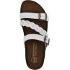 imageWHITE MOUNTAIN Womens Huntington Signature Comfort Molded Footbed Double Buckle Braided SandalWhiteLeather