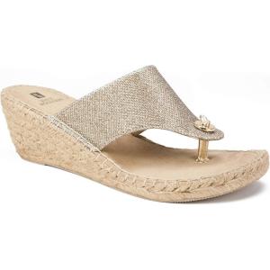 imageWHITE MOUNTAIN Womens Beachball Espadrille Wedge SandalLtgoldGlitterFab