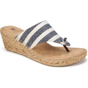 imageWHITE MOUNTAIN Womens Beachball Espadrille Wedge SandalNew NavyStripeFab