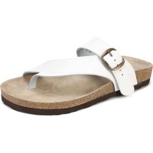 imageWHITE MOUNTAIN Womens Carly Flat SandalWhiteLeather