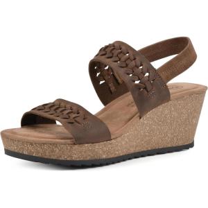 imageWHITE MOUNTAIN Womens Pretreat Wedge SandalBrownLeather